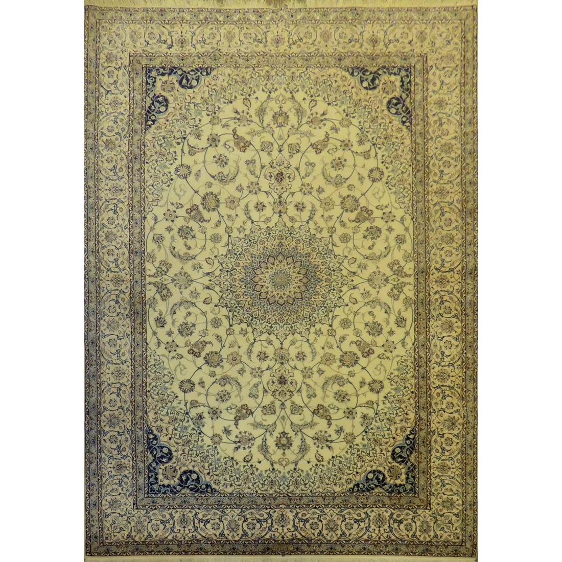 One Of The Kind Persian Nain Rug 10'3" x 6'8": ABC Rugs Kilims Collection Authentic Persian Rug Nain Traditional Style Hand-Knotted Indoor Area Rug With Natural Wool And Silk 10'3" X 6'8" Abcr02423 Hand knotted and meticulously crafted by Persian 