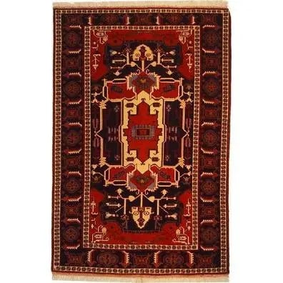 One Of The Kind Persian Mashad Rug 6'0" x 4'3": ABC Rugs Kilims Collection Authentic Persian Rug Mashad Traditional Style Hand-Knotted Indoor Area Rug With Natural Wool And Cotton 6'0" X 4'3" Abcr02524 Hand knotted and meticulously crafted by Persi
