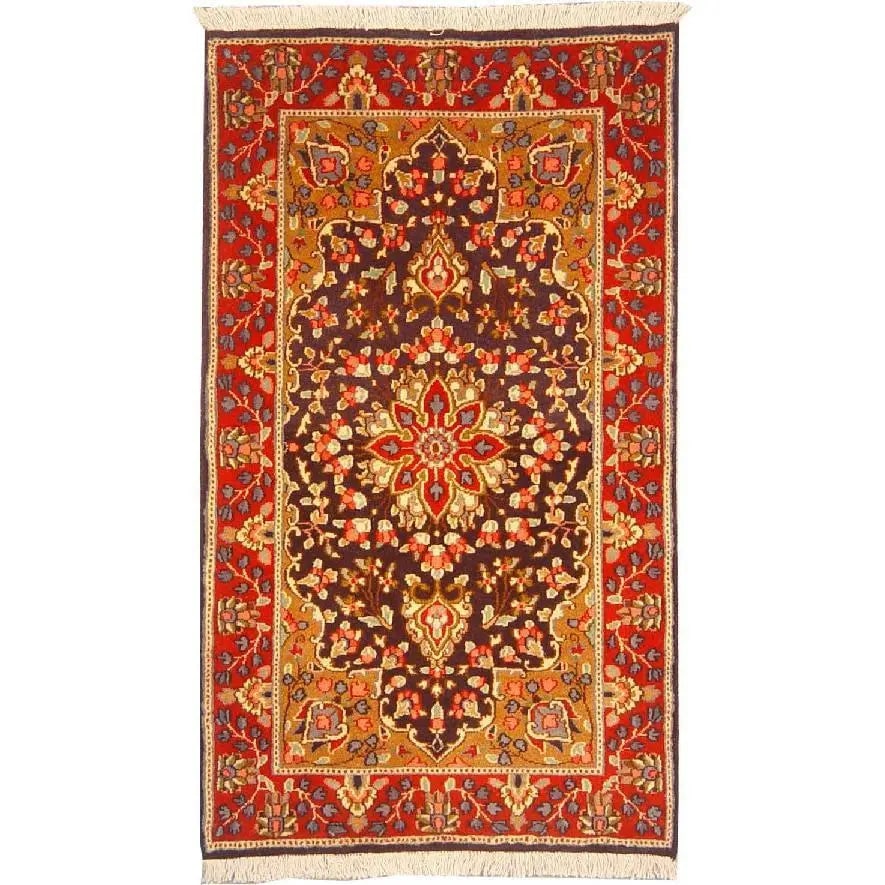 One Of The Kind Persian Kerman Rug 4'10" x 2'9": ABC Rugs Kilims Collection Authentic Persian Rug Kerman Traditional Style Hand-Knotted Indoor Area Rug With Natural Wool And Cotton 4'10" X 2'9" Abcr02844 Hand knotted and meticulously crafted by Pers