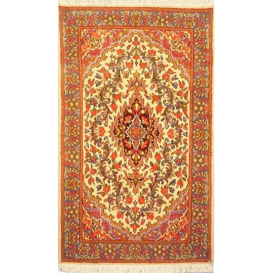 One Of The Kind Persian Kerman Rug 5'1" x 2'11": ABC Rugs Kilims Collection Authentic Persian Rug Kerman Traditional Style Hand-Knotted Indoor Area Rug With Natural Wool And Cotton 5'1" X 2'11" Abcr02845 Hand knotted and meticulously crafted by Pers