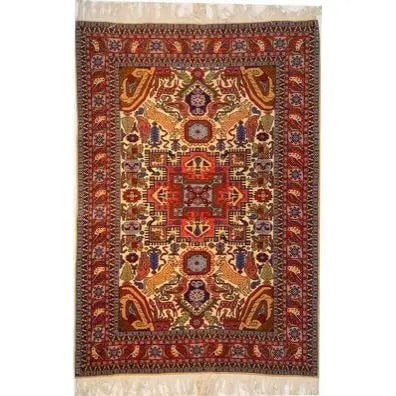 One Of The Kind Persian Ardabil Rug 6'4" x 4'3": ABC Rugs Kilims Collection Authentic Persian Rug Ardabil Traditional Style Hand-Knotted Indoor Area Rug With Natural Wool And Silk 6'4" X 4'3" Abcr02525 Hand knotted and meticulously crafted by Persia