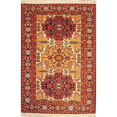 One Of The Kind Persian Ardabil Rug 5'2" x 3'7": ABC Rugs Kilims Collection Authentic Persian Rug Ardabil Traditional Style Hand-Knotted Indoor Area Rug With Natural Wool And Silk 5'2" X 3'7" Abcr02111 Hand knotted and meticulously crafted by Persia