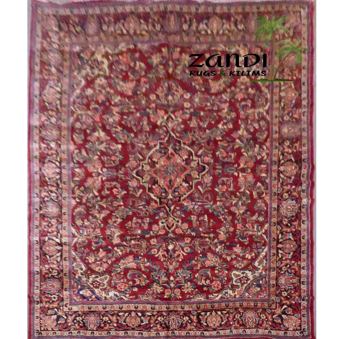 One Of The Kind Persian Mahal Rug 12'1" x 8'11": ABC Rugs Kilims Collection Mahal Antique Hand Knotted Persian Mahal Rugs, Traditional Floral, Natural Vegetable Dyes, Wool & Cotton, Red 12'1"X8'11", Abcr02472 (Red :10915) Hand knotted and meticu