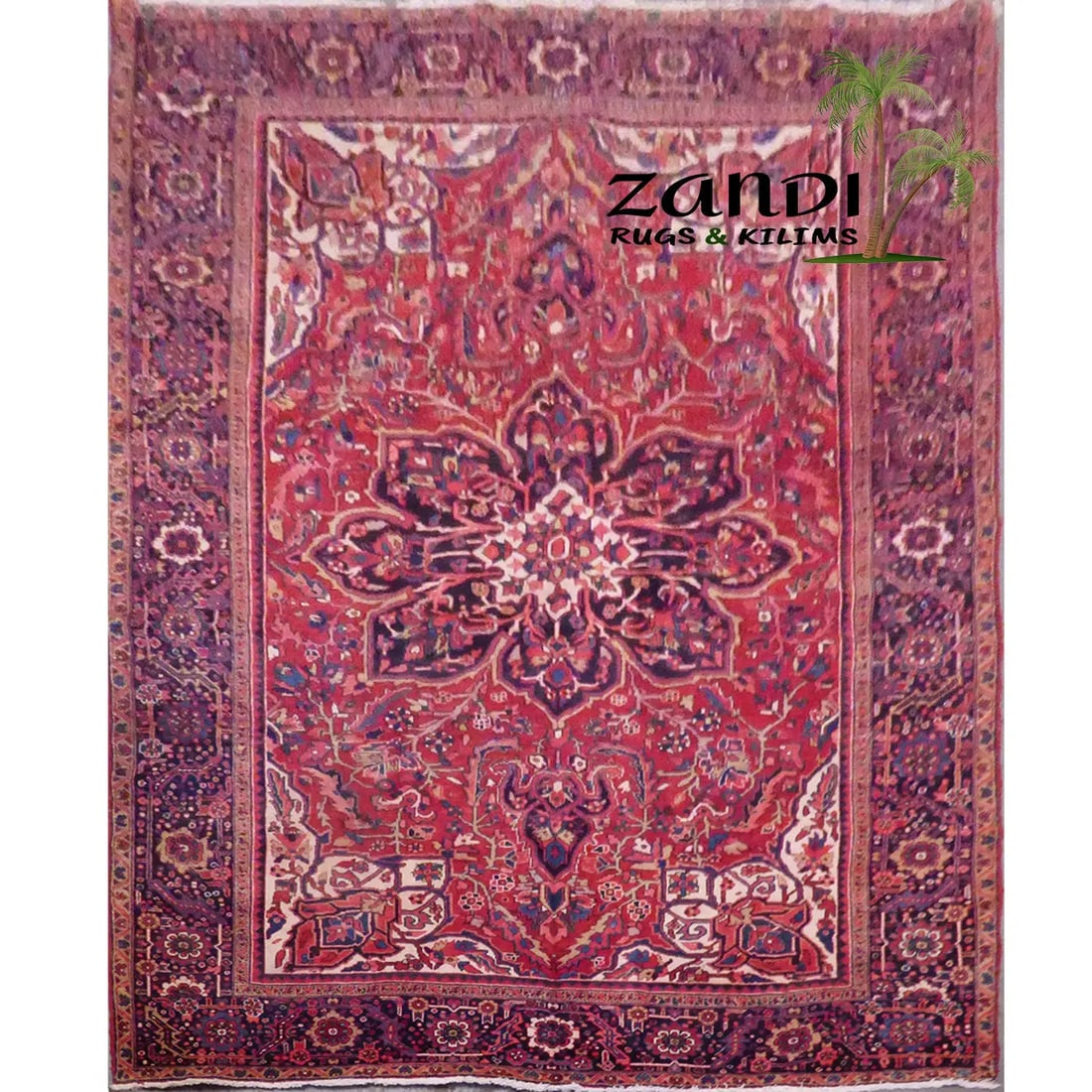 One Of The Kind Persian Heriz Rug 12'3" x 8'11": ABC Rugs Kilims Collection Heriz Antique Medallion Hand Knotted Persian Heriz Rugs Red, 12'3"X8'11", Abcr02579 (Red : 12508) Hand knotted and meticulously crafted by Persian artisans, this stunning Ha