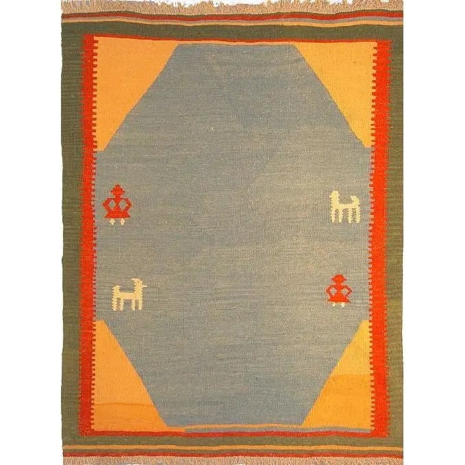 One Of The Kind Shiraz Persian Kilim 6'5" X 4'10": ABC Rugs Kilims Collection Shiraz Persian Kilim Collection And Modern Colorful Hand-Knotted Multi Area Kilim With Natural Wool And Cotton 6'5" X 4'10" Abck00056 Hand knotted and meticulously crafted b