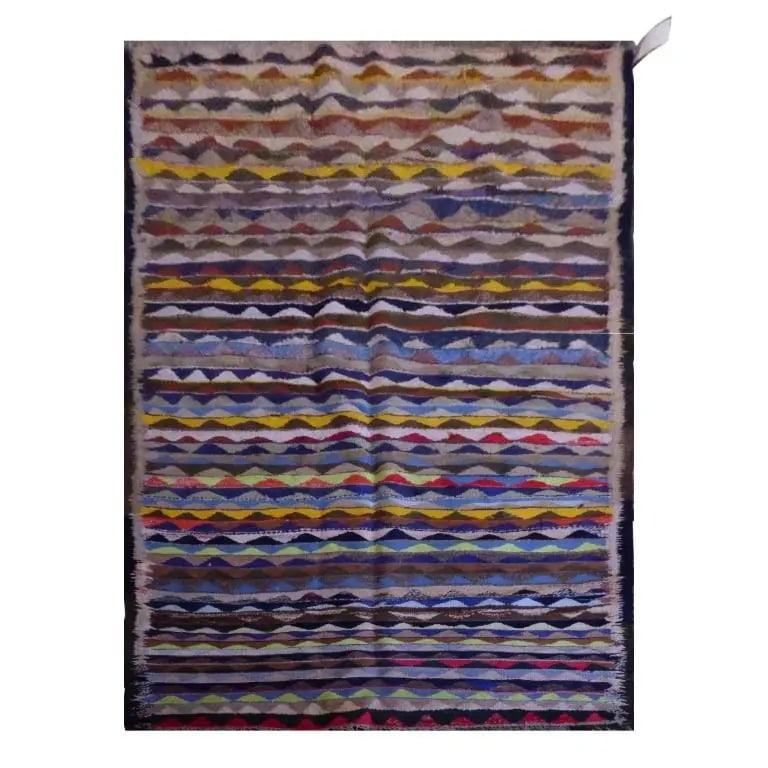 One Of The Kind Sanandaj Vintage Authentic Hand-Knotted Kilim 10'11" X 4'3" (1 of 1)