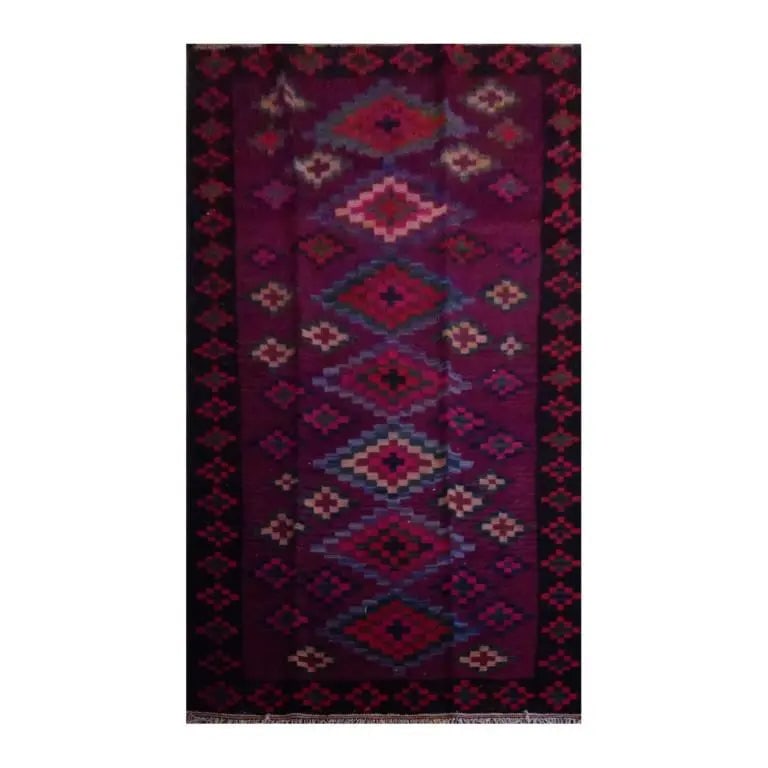 One Of The Kind Sanandaj Vintage Authentic Hand-Knotted Kilim 9'7" X 4'5": ABC Rugs Kilims Collection Sanandaj Vintage Hand-Knotted Kilim Made With Natural Wool And Cotton 294 X 135Cm (Abc13) (Multi Color) Hand knotted and meticulously crafted by Sanandaj artisans, this stun
