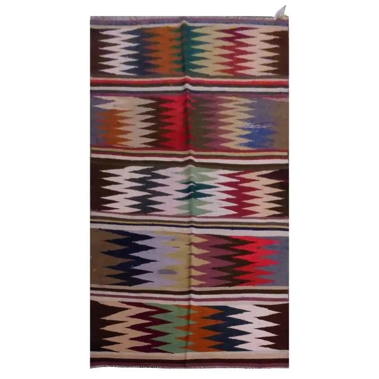 One Of The Kind Sanandaj Vintage Authentic Hand-Knotted Kilim 9'7" X 3'4": ABC Rugs Kilims Collection Sanandaj Vintage Hand-Knotted Kilim Made With Natural Wool And Cotton 294 X 102Cm (Abc1860) (Multi Color) Hand knotted and meticulously crafted by Sanandaj artisans, this st