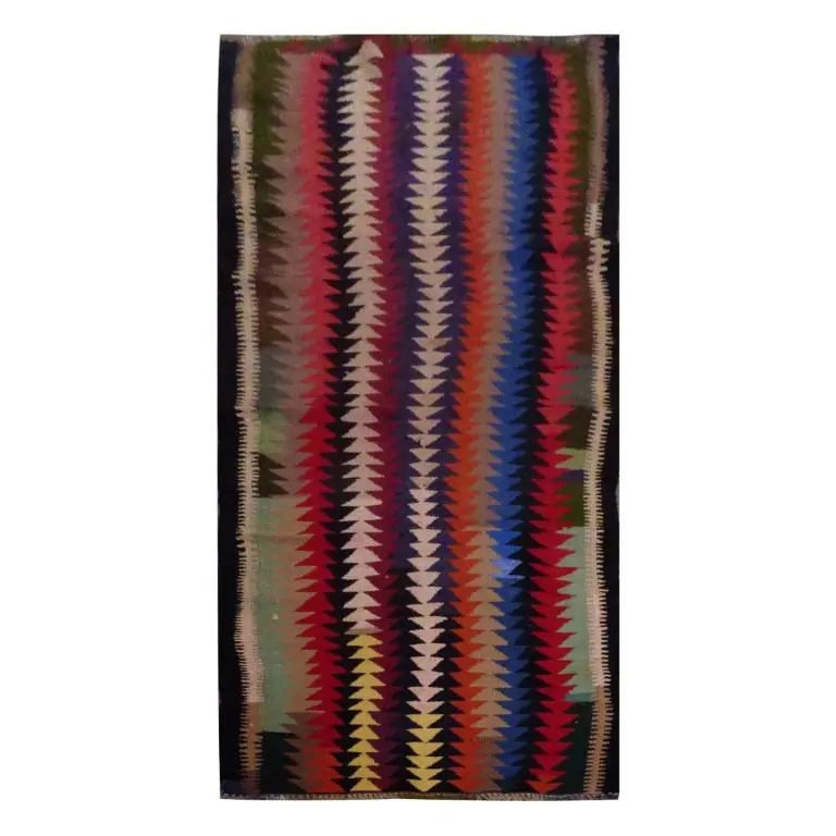 One Of The Kind Sanandaj Vintage Authentic Hand-Knotted Kilim 9'2" X 2'11": ABC Rugs Kilims Collection Sanandaj Vintage Hand-Knotted Kilim Made With Natural Wool And Cotton 280 X 90Cm (Abc1653) (Multi Color) Hand knotted and meticulously crafted by Sanandaj artisans, this stu