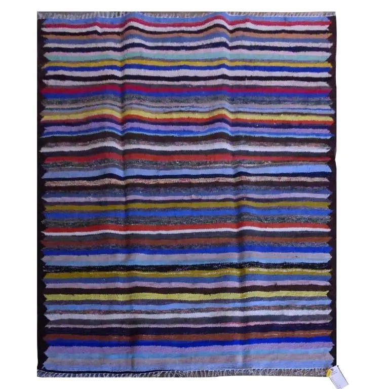 One Of The Kind Sanandaj Vintage Authentic Hand-Knotted Kilim 6'1" X 4'5": ABC Rugs Kilims Collection Sanandaj Vintage Hand-Knotted Kilim Made With Natural Wool And Cotton 187 X 135Cm (Abc1593) (Multi Color) Hand knotted and meticulously crafted by Sanandaj artisans, this st