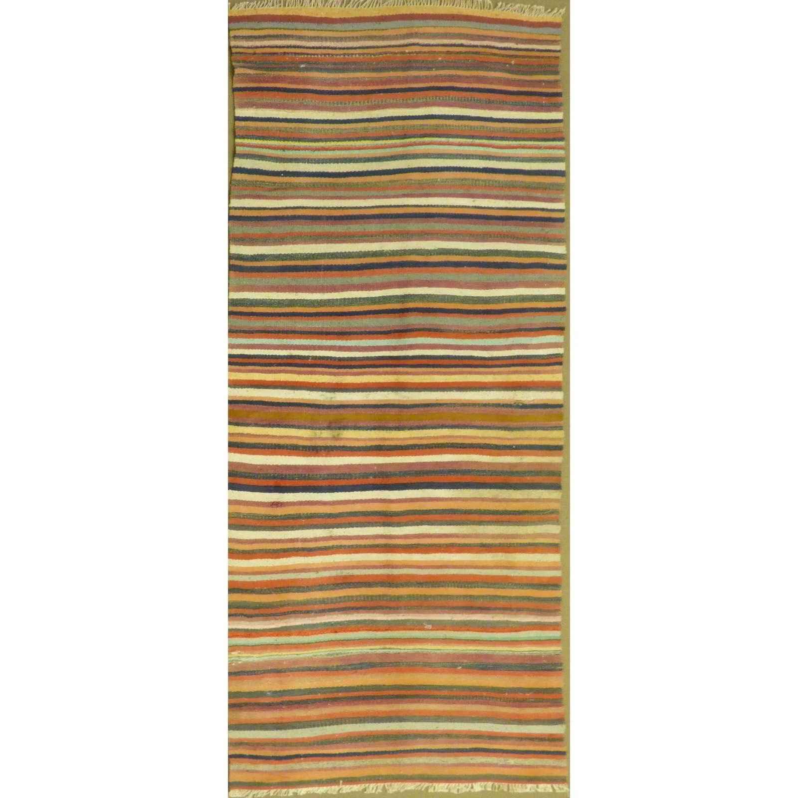 One Of The Kind Authentic Hand-Knotted Sanandaj Vintage Kilim 8'11" X 3'3": ABC Rugs Kilims Collection Authentic Hand-Knotted Sanandaj Vintage Kilims Natural Wool Seneh Collection Area Kilim 8'11" X 3'3" (Abckg1115) (Multi Color) Hand knotted and meticulously crafted by Sanan