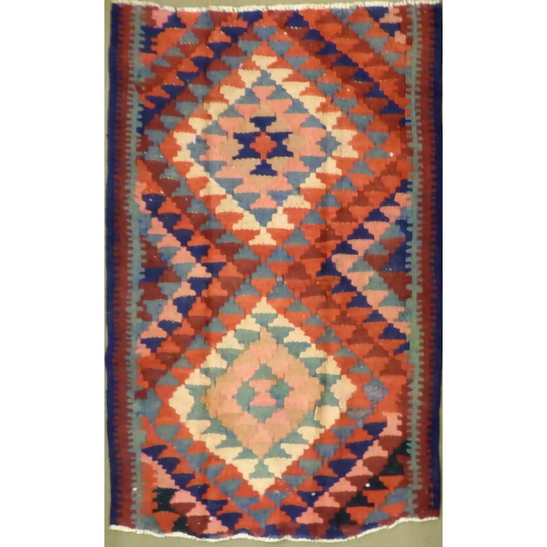 One Of The Kind Authentic Hand-Knotted Sanandaj Vintage Kilim 5'10" X 4'3": ABC Rugs Kilims Collection Authentic Hand-Knotted Sanandaj Vintage Kilims Natural Wool Seneh Collection Area Kilim 5'10" X 4'3" (Abckg1003) (Multi Color) Hand knotted and meticulously crafted by Sanan