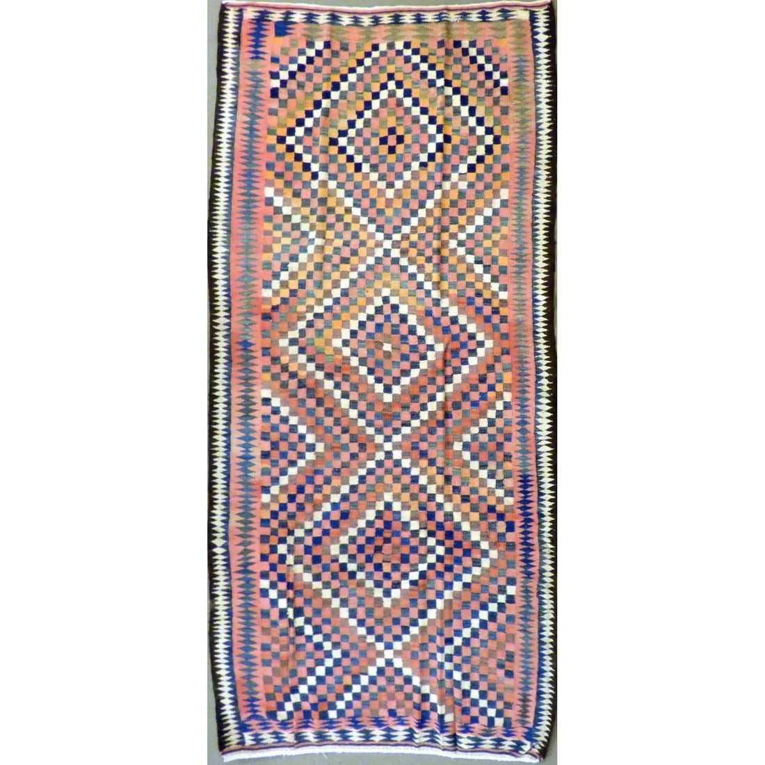 One Of The Kind Authentic Hand-Knotted Sanandaj Vintage Kilim 10'4" X 5'4": ABC Rugs Kilims Collection Authentic Hand-Knotted Sanandaj Vintage Kilims Natural Wool Seneh Collection Area Kilim 10'4" X 5'4" (Abckg1089) (Multi Color) Hand knotted and meticulously crafted by Sanan