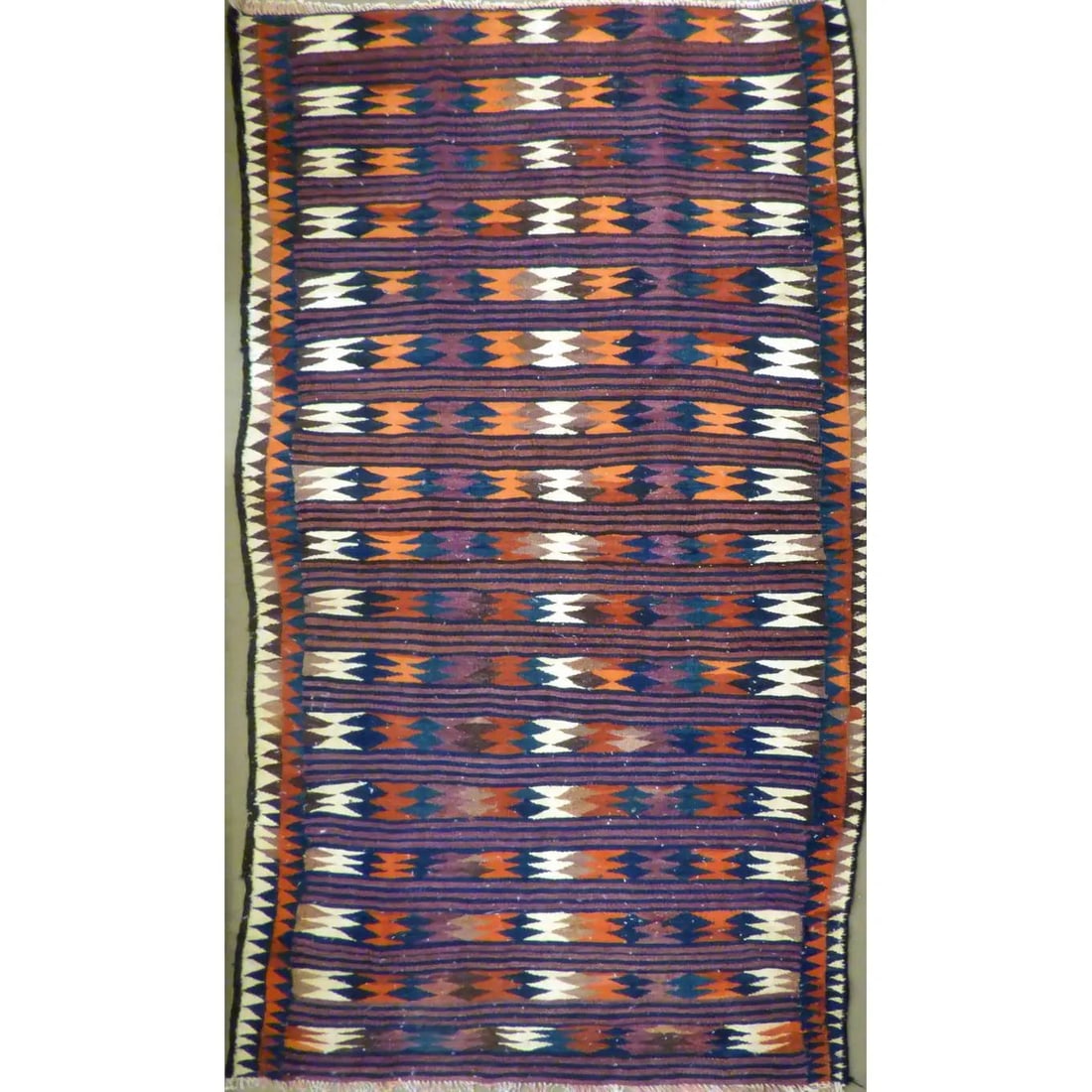 One Of The Kind Authentic Hand-Knotted Sanandaj Vintage Kilim 9'1" X 4'9": ABC Rugs Kilims Collection Authentic Hand-Knotted Sanandaj Vintage Kilims Natural Wool Seneh Collection Area Kilim 9'1" X 4'9" (Abckg1060) (Multi Color) Hand knotted and meticulously crafted by Sanand