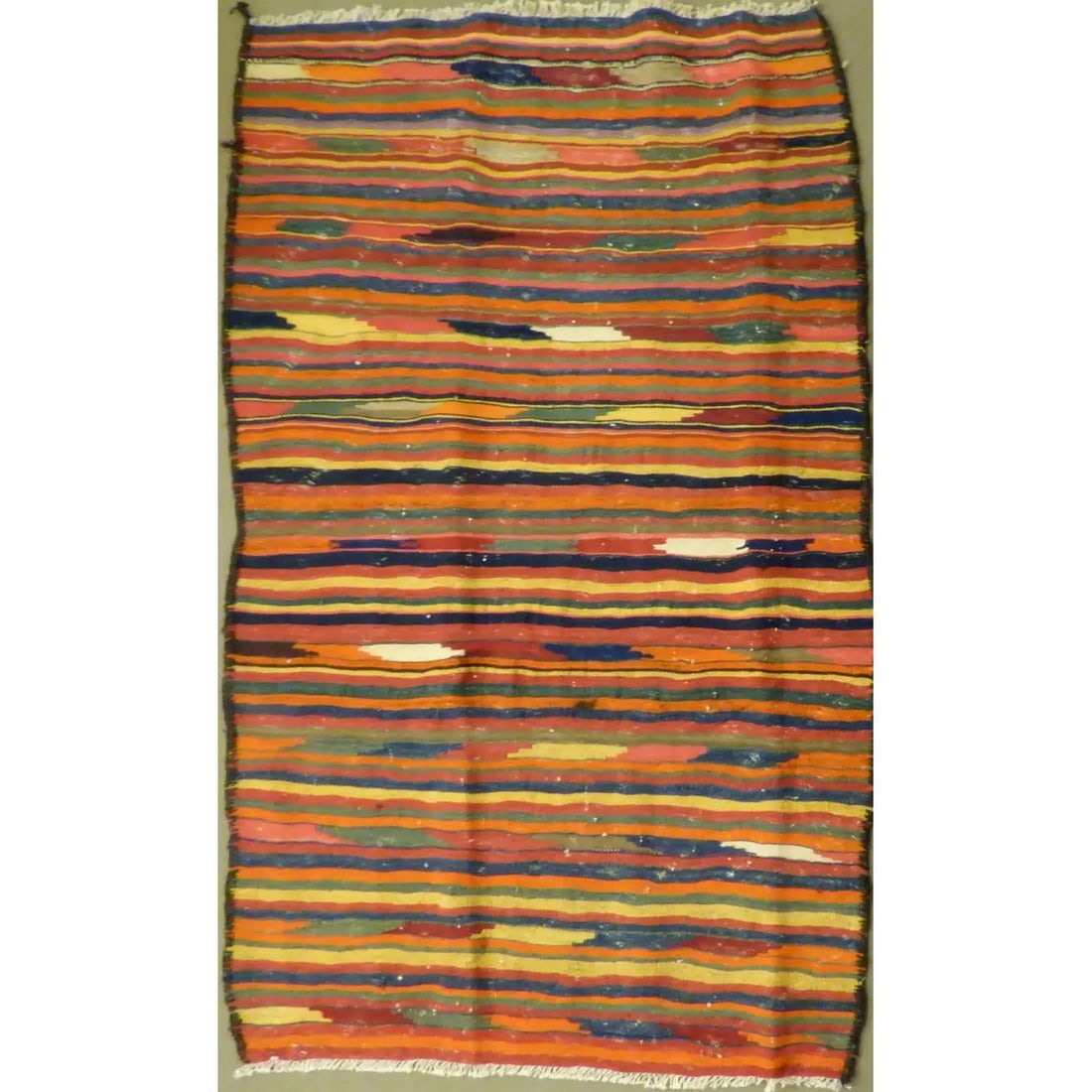 One Of The Kind Authentic Hand-Knotted Sanandaj Vintage Kilim 7'6" X 3'4": ABC Rugs Kilims Collection Authentic Hand-Knotted Sanandaj Vintage Kilims Natural Wool Seneh Collection Area Kilim 7'6" X 3'4" (Abckg1021) (Multi Color) Hand knotted and meticulously crafted by Sanand