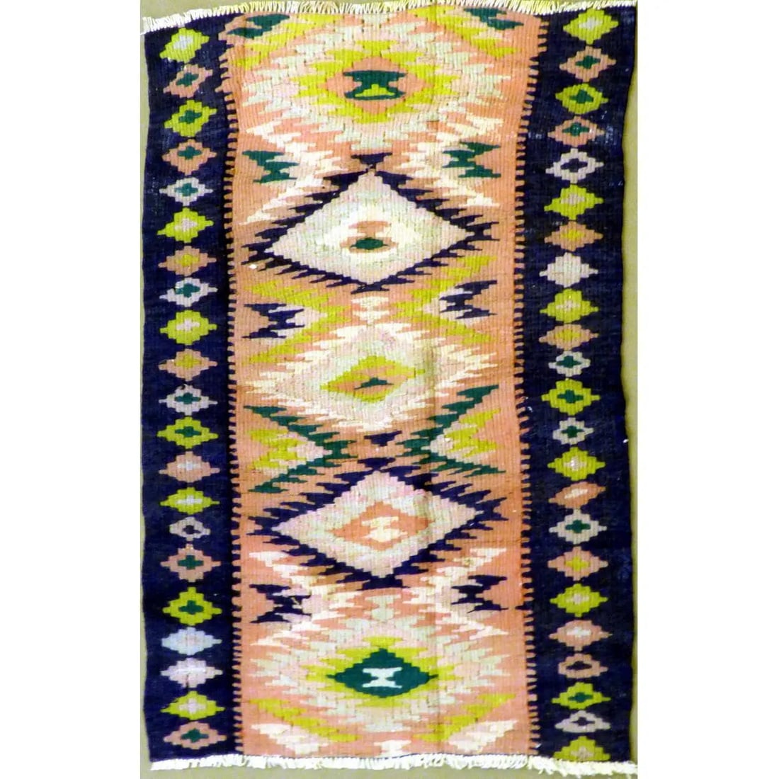 One Of The Kind Authentic Hand-Knotted Sanandaj Vintage Kilim 5'10" X 3'9": ABC Rugs Kilims Collection Authentic Hand-Knotted Sanandaj Vintage Kilims Natural Wool Seneh Collection Area Kilim 5'10" X 3'9" (Abckg1080) (Multi Color) Hand knotted and meticulously crafted by Sanan
