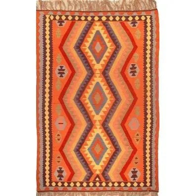 One Of The Kind Ardabil Persian Kilim 9'10" x 6'6": ABC Rugs Kilims Collection Ardabil Persian Kilim Collection And Modern Colorful Hand-Knotted Multi Area Kilim With Natural Wool And Cotton 9'10" X 6'6" Abck00012 Hand knotted and meticulously crafted 