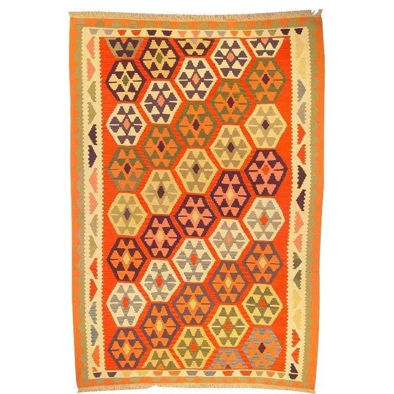 One Of The Kind Ardabil Persian Kilim 9'2" x 6'0": ABC Rugs Kilims Collection Ardabil Persian Kilim Collection And Modern Colorful Hand-Knotted Multi Area Kilim With Natural Wool And Cotton 9'2" X 6'0" Abck00148 Hand knotted and meticulously crafted b