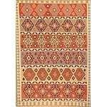 One Of The Kind Ardabil Persian Kilim 8'8" x 6'0": ABC Rugs Kilims Collection Ardabil Persian Kilim Collection And Modern Colorful Hand-Knotted Multi Area Kilim With Natural Wool And Cotton 8'8" X 6'0" Abck00177 Hand knotted and meticulously crafted b