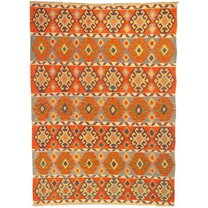 One Of The Kind Ardabil Persian Kilim 8'6" x 6'0": ABC Rugs Kilims Collection Ardabil Persian Kilim Collection And Modern Colorful Hand-Knotted Multi Area Kilim With Natural Wool And Cotton 8'6" X 6'0" Abck00169 Hand knotted and meticulously crafted b