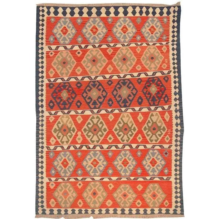 One Of The Kind Ardabil Persian Kilim 8'6" x 5'10": ABC Rugs Kilims Collection Ardabil Persian Kilim Collection And Modern Colorful Hand-Knotted Multi Area Kilim With Natural Wool And Cotton 8'6" X 5'10" Abck00117 Hand knotted and meticulously crafted 