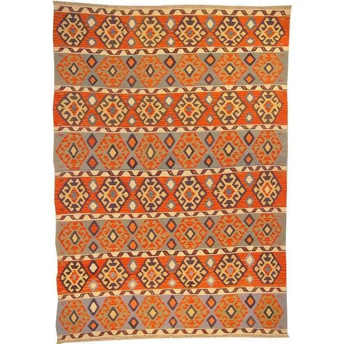 One Of The Kind Ardabil Persian Kilim 8'6" x 5'10": ABC Rugs Kilims Collection Ardabil Persian Kilim Collection And Modern Colorful Hand-Knotted Multi Area Kilim With Natural Wool And Cotton 8'6" X 5'10" Abck00104 Hand knotted and meticulously crafted 