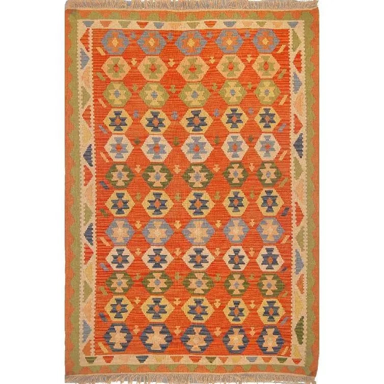 One Of The Kind Ardabil Persian Kilim 7'10" x 5'2": ABC Rugs Kilims Collection Ardabil Persian Kilim Collection And Modern Colorful Hand-Knotted Multi Area Kilim With Natural Wool And Cotton 7'10" X 5'2" Abck00190 Hand knotted and meticulously crafted 