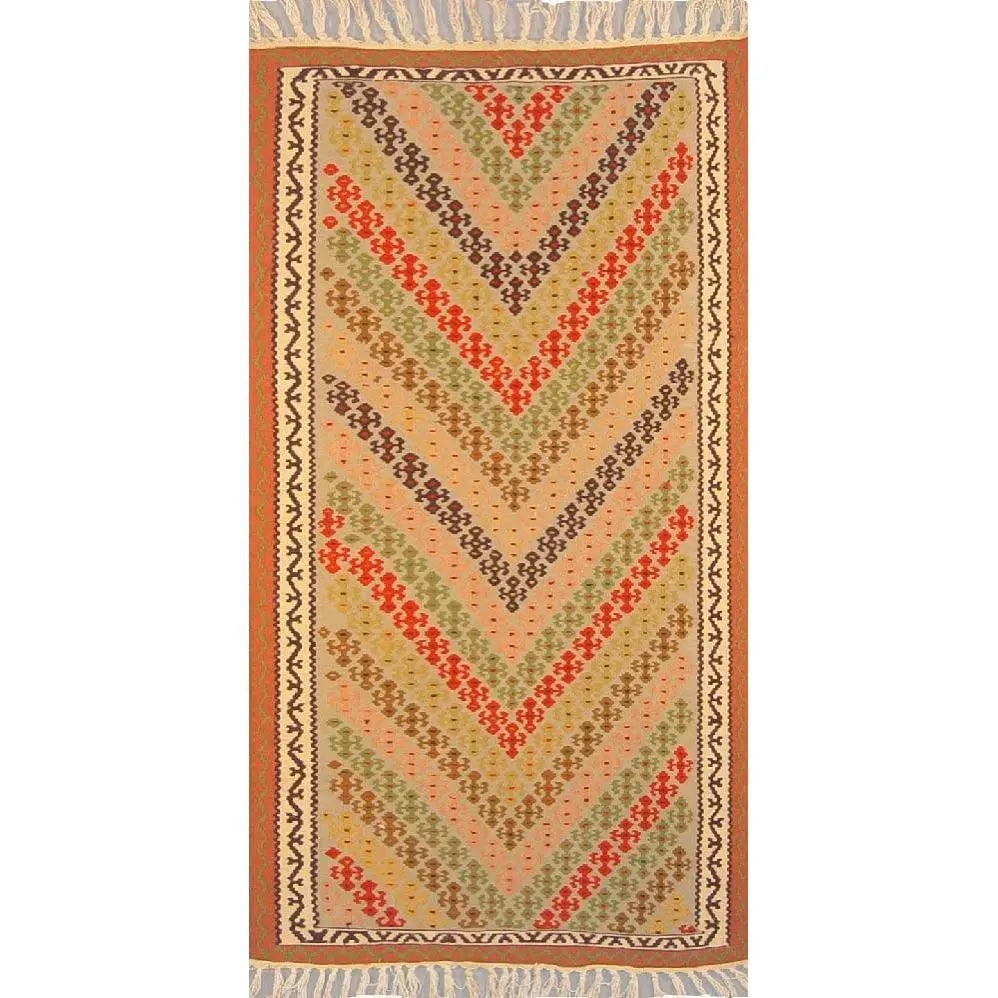 One Of The Kind Ardabil Persian Kilim 6'5" x 3'5": ABC Rugs Kilims Collection Ardabil Persian Kilim Collection And Modern Colorful Hand-Knotted Multi Area Kilim With Natural Wool And Cotton 6'5" X 3'5" Abck00026 Hand knotted and meticulously crafted b