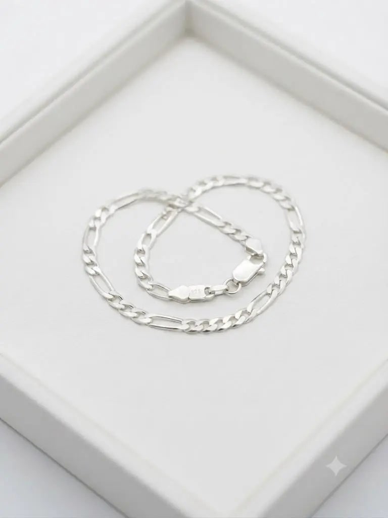Exceptional Quality Sterling Silver-925, Bracelet Size 20 cm. 8?? in., Style Rhodium (1 of 1)