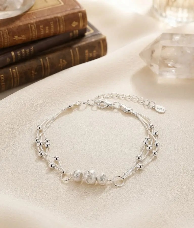Exceptional Quality Sterling Silver, Chain Size 20 cm., 8?? in., Style Fancy Beaded, Weight 4.7: AAA+ Certified, Quality Sterling Silver, Chain Size 20 cm., 8” in., Style Fancy Beaded, Weight 4.7 grams, ABC-45801 Registered GIA Client for Natural Diamonds & Gemstones in the USA. Certificate