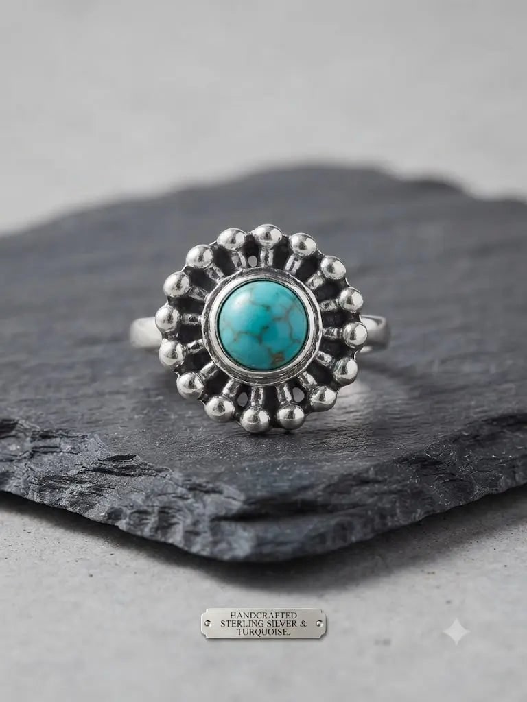 Exceptional Quality S. Silver-925, Gem Bohemian Turquoise, Size 8, Weight 4.1gm, ABC-734787-19: AAA+ Certified, Quality S. Silver-925, Gem Bohemian Turquoise, Size 8, Weight 4.1gm, ABC-734787-19 Registered GIA Client for Natural Diamonds & Gemstones in the USA. Certificates of Authenticity for O