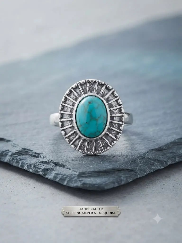 Exceptional Quality S. Silver-925, Gem Bohemian Turquoise, Size 7, Weight 4.3gm, ABC-734787-16: AAA+ Certified, Quality S. Silver-925, Gem Bohemian Turquoise, Size 7, Weight 4.3gm, ABC-734787-16 Registered GIA Client for Natural Diamonds & Gemstones in the USA. Certificates of Authenticity for O