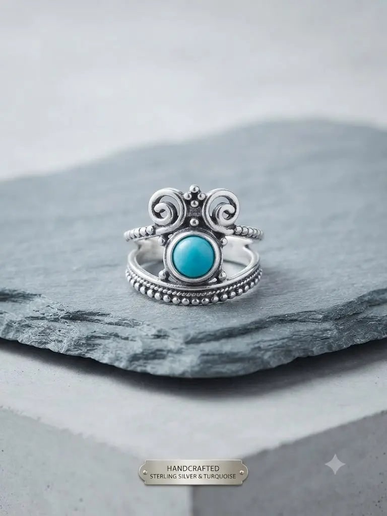 Exceptional Quality S. Silver-925, Gem Bohemian Turquoise, Size 7, Weight 3.9gm, ABC-734787-11: AAA+ Certified, Quality S. Silver-925, Gem Bohemian Turquoise, Size 7, Weight 3.9gm, ABC-734787-11 Registered GIA Client for Natural Diamonds & Gemstones in the USA. Certificates of Authenticity for O