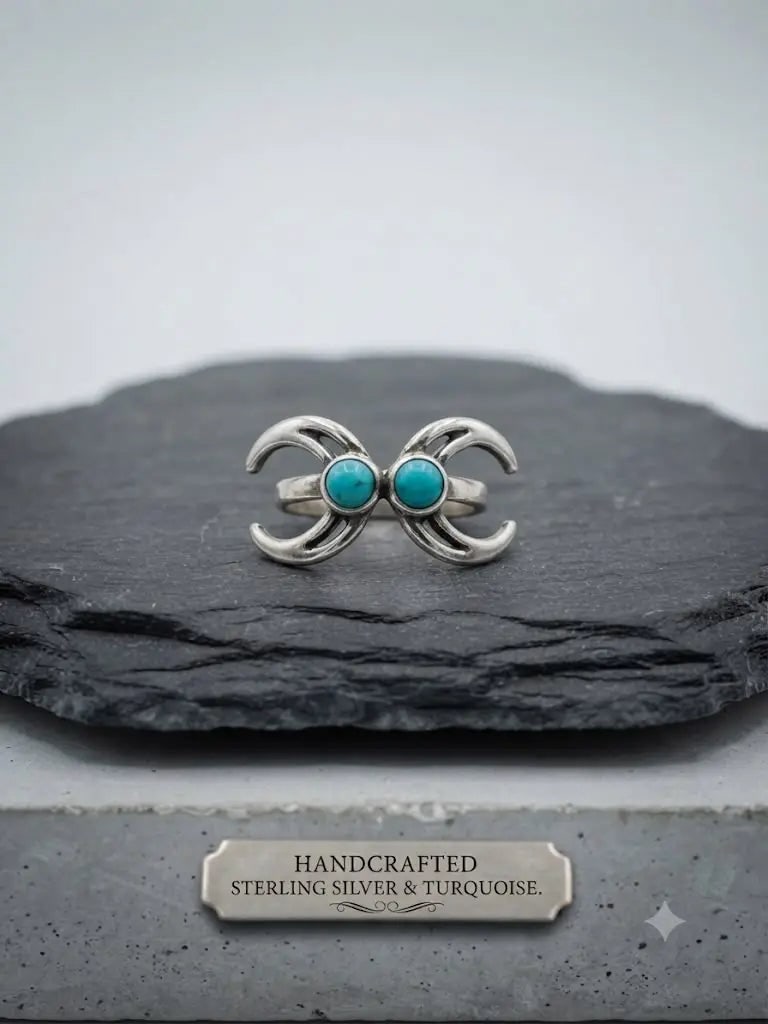 Exceptional Quality S. Silver-925, Gem Bohemian Turquoise, Size 7, Weight 3.2gm, ABC-734787-9