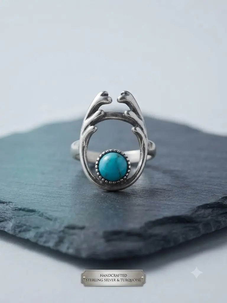Exceptional Quality S. Silver-925, Gem Bohemian Turquoise, Size 7, Weight 2.8gm, ABC-734787-6