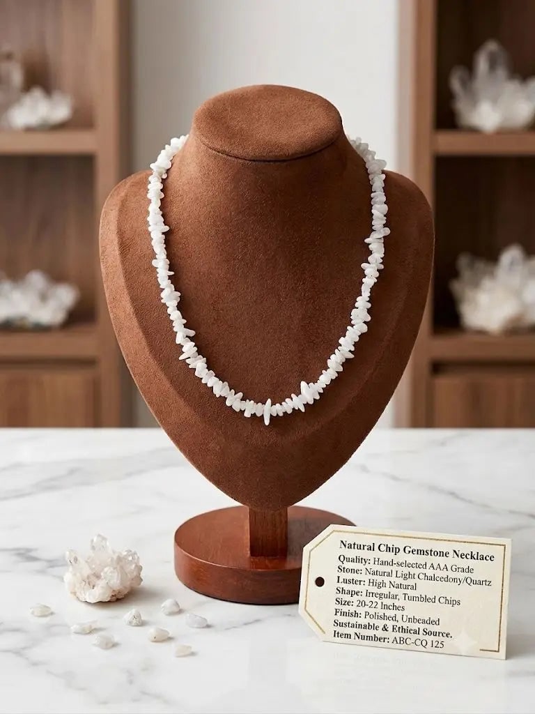 Natural Chip Gemstone Necklace, Quality Hand-selected AAA Grade, Length 20-22 inches (Adjustable),: Natural Chip Gemstone Necklace, Quality Hand-selected AAA Grade, Length 20-22 inches (Adjustable), ABC-CQ-125 Registered GIA Client for Natural Diamonds & Gemstones in the USA. Certificates of Authent