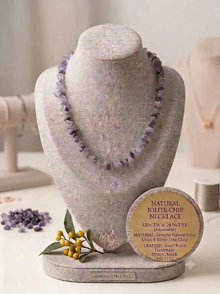 NATURAL IOLITE CHIP NECKLACE, LENGTH 18-20 INCHES (Adjustable), ABC_NEC_1112