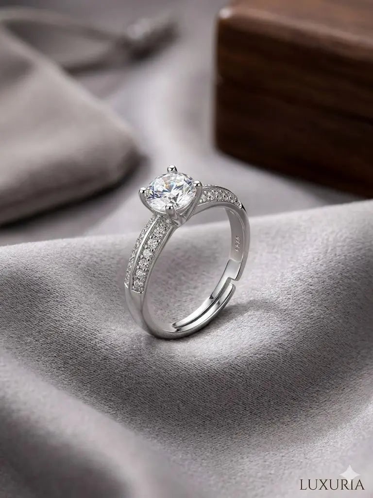 Exceptional Quality Silver-925, Weight 1.8gm., Gem Zirconia (Adjustable Ring), ABC-J61: AAA+ Certified, Quality Silver-925, Weight 1.8gm., Gem AAA Zirconia (Adjustable Ring), ABC-J61 We can arrange GIA certification and verification for vintage jewelry, diamonds, and gemstones. The cost 
