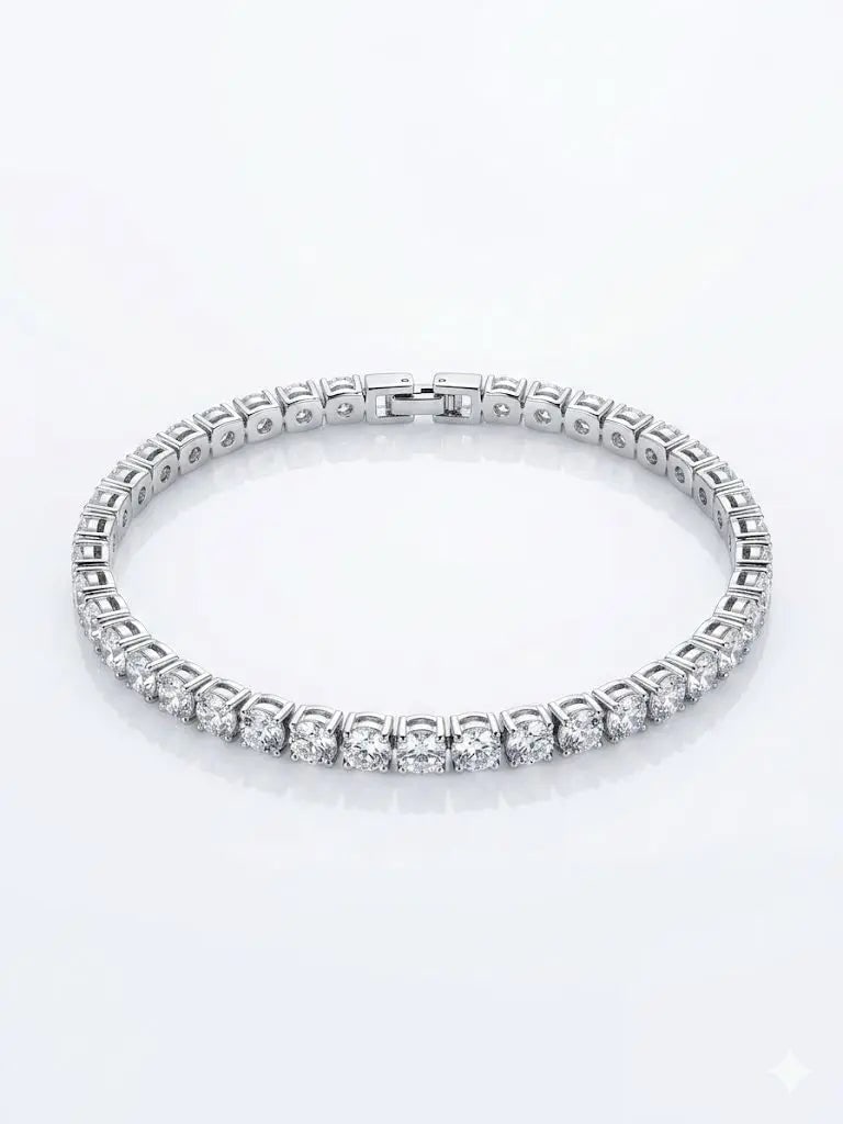 Exceptional Quality Silver - 925, Gem CZ (Tennis Bracelet), Size 20cm., Weight 7.5gm., ABC-S8203: AAA+ Certified, Quality Silver - 925, Gem CZ (Tennis Bracelet), Size 20cm., Weight 7.5gm., ABC-S8203 We can arrange GIA certification and verification for vintage jewelry, diamonds, and gemstones. The