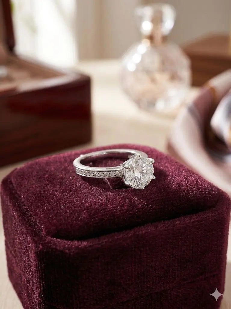 Exceptional Quality, Round Moissan Gemstone, Silver-925 Ring, 2 Carats, Weight: 2.7gm. CJABC-JZ385: AAA+ Certified Quality, Round Moissan Gemstone, Silver-925 Ring, 2 Carats, Weight: 2.7gm. CJABC-JZ385 We can arrange GIA certification and verification for vintage jewelry, diamonds, and gemstones. Th