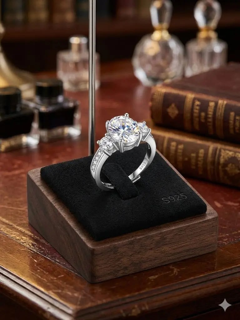 Exceptional Quality, Ring Size Adjustable, Weight 3.3gm, Quality 925-Silver, CJABC-jz353 (Oval white: AAA+ Certified Quality, Ring Size Adjustable, Weight 3.3gm, Quality 925-Silver, CJABC-jz353 (Oval white Luxury Zircon) We can arrange GIA certification and verification for vintage jewelry, diamonds, 