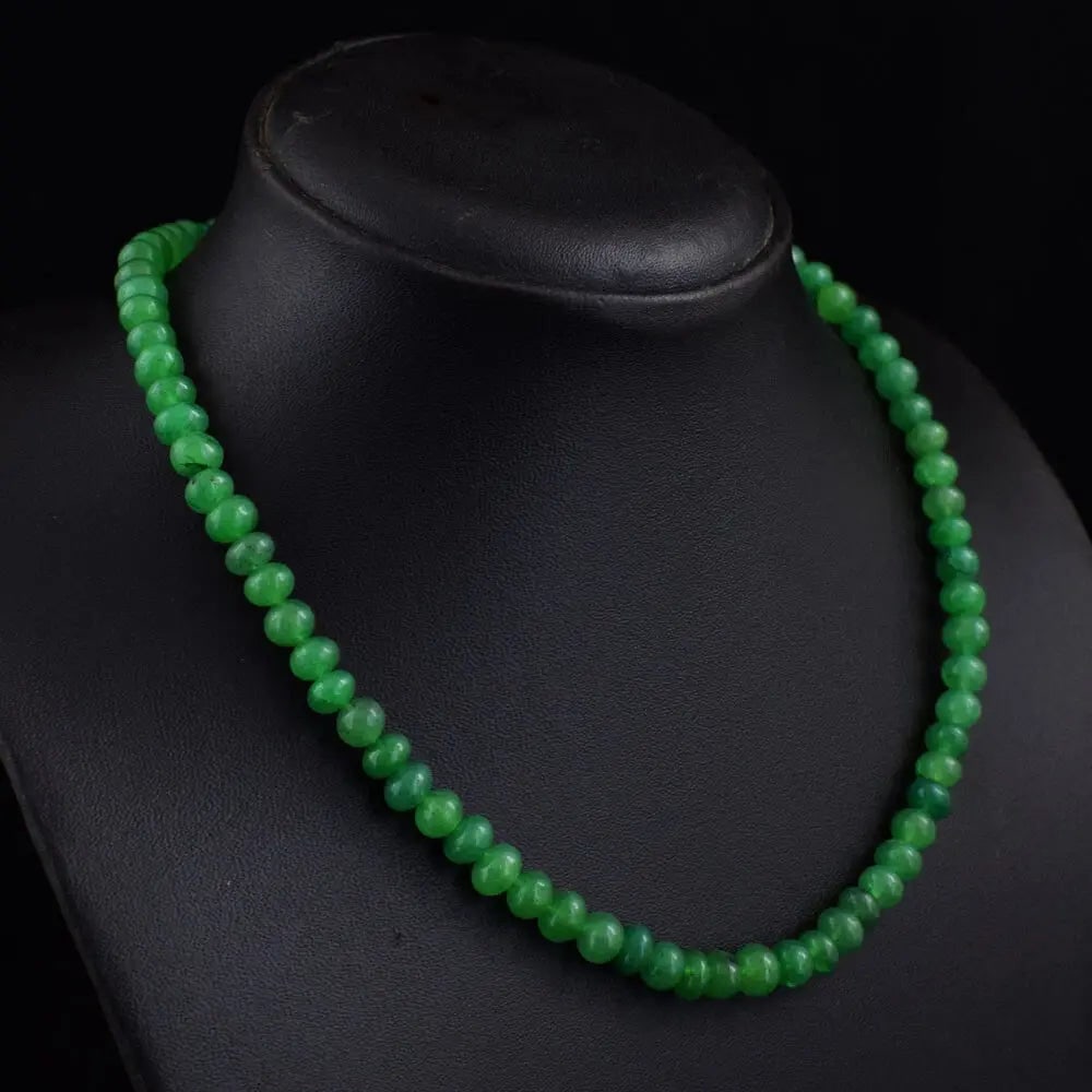 Exceptional Quality 171 Cts Earth Mined Green Emerald Round Shape Beads Womens Necklace: Our gemstones are organic, natural stones suitable for investment, collectors, and fine jewelry, each accompanied by an authentic certification. Our 925 silver pieces are rhodium-plated and finished w