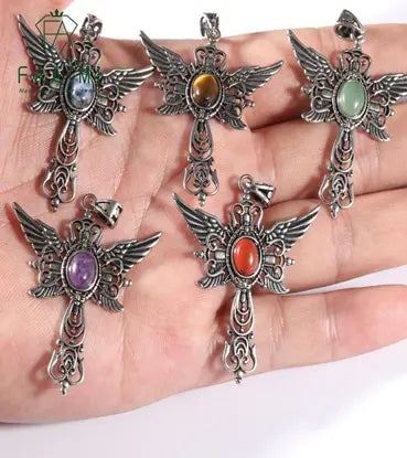 Handmade Stone Gemstone Pendant, Copper & Silver, with Chain, Stone Size 6*8mm, Vin-Pen123: Registered GIA Client for Natural Diamonds & Gemstones in the USA. Certificates of Authenticity for Our Hand-Knotted Rugs & Kilims. Please call 818-377-1210 for availability. Lifetime Exchange Warrant