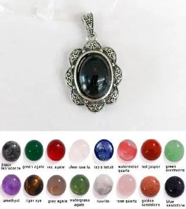Handmade Stone Gemstone Pendant, Copper & Silver, with Chain, Stone Size 10*12mm, Vin-Pen118: Registered GIA Client for Natural Diamonds & Gemstones in the USA. Certificates of Authenticity for Our Hand-Knotted Rugs & Kilims. Please call 818-377-1210 for availability. Lifetime Exchange Warrant