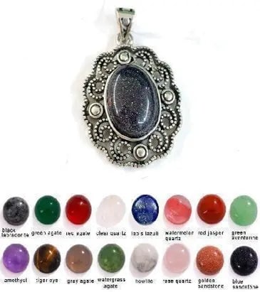 Handmade Stone Gemstone Pendant, Copper & Silver, with Chain, Stone Size 12*16mm, Vin-Pen102: Registered GIA Client for Natural Diamonds & Gemstones in the USA. Certificates of Authenticity for Our Hand-Knotted Rugs & Kilims. Please call 818-377-1210 for availability. Lifetime Exchange Warrant