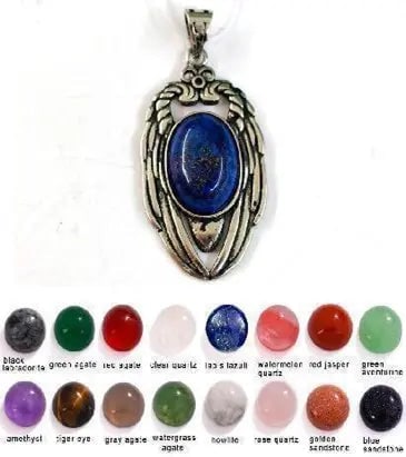 Handmade Stone Gemstone Pendant, Copper & Silver, with Chain, Stone Size 12*16mm, Vin-Pen101: Registered GIA Client for Natural Diamonds & Gemstones in the USA. Certificates of Authenticity for Our Hand-Knotted Rugs & Kilims. Please call 818-377-1210 for availability. Lifetime Exchange Warrant