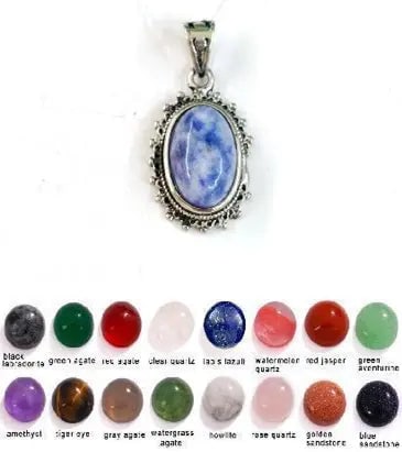 Handmade Stone Gemstone Pendant, Copper & Silver, with Chain, Stone Size 10*14mm, Vin-Pen100: Registered GIA Client for Natural Diamonds & Gemstones in the USA. Certificates of Authenticity for Our Hand-Knotted Rugs & Kilims. Please call 818-377-1210 for availability. Lifetime Exchange Warrant