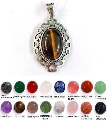 Handmade Stone Gemstone Pendant, Copper & Silver, with Chain, Stone Size 12*16mm, Vin-Pen95: Registered GIA Client for Natural Diamonds & Gemstones in the USA. Certificates of Authenticity for Our Hand-Knotted Rugs & Kilims. Please call 818-377-1210 for availability. Lifetime Exchange Warrant