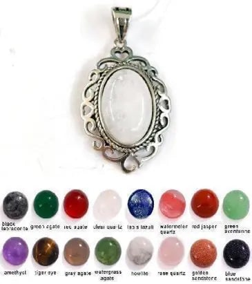 Handmade Stone Gemstone Pendant, Copper & Silver, with Chain, Stone Size 12*16mm, Vin-Pen93: Registered GIA Client for Natural Diamonds & Gemstones in the USA. Certificates of Authenticity for Our Hand-Knotted Rugs & Kilims. Please call 818-377-1210 for availability. Lifetime Exchange Warrant