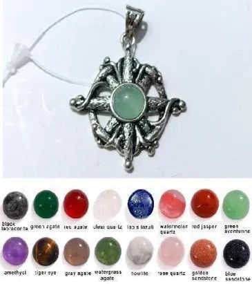 Handmade Stone Gemstone Pendant, Copper & Silver, with Chain, Stone Size 8*8mm, Vin-Pen87: Registered GIA Client for Natural Diamonds & Gemstones in the USA. Certificates of Authenticity for Our Hand-Knotted Rugs & Kilims. Please call 818-377-1210 for availability. Lifetime Exchange Warrant